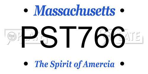 PST766 Massachusetts License Plate