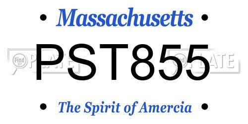 PST855 Massachusetts License Plate