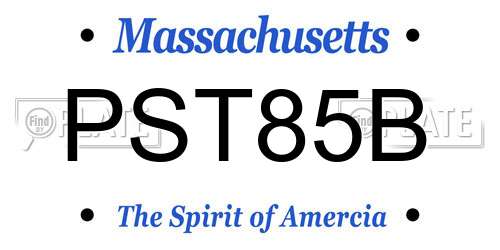 PST85B Massachusetts License Plate