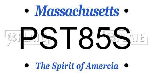 PST85S Massachusetts License Plate
