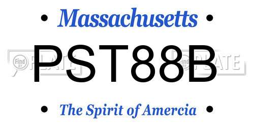 PST88B Massachusetts License Plate