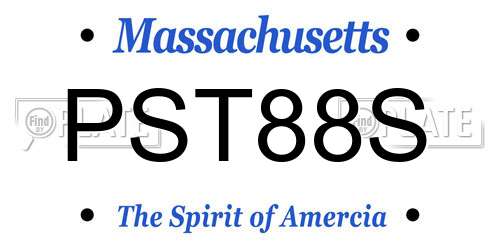 PST88S Massachusetts License Plate