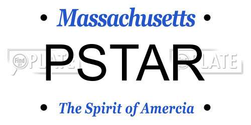 PSTAR Massachusetts License Plate