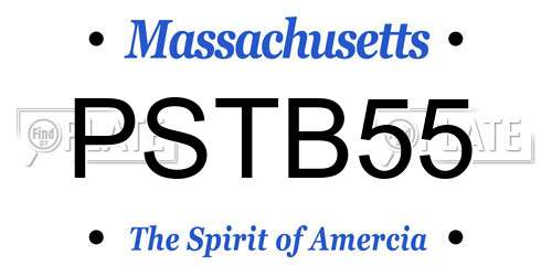 PSTB55 Massachusetts License Plate