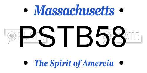 PSTB58 Massachusetts License Plate