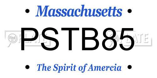 PSTB85 Massachusetts License Plate