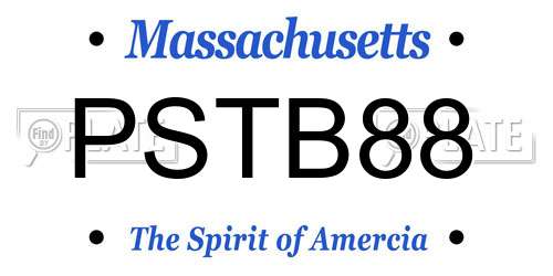 PSTB88 Massachusetts License Plate