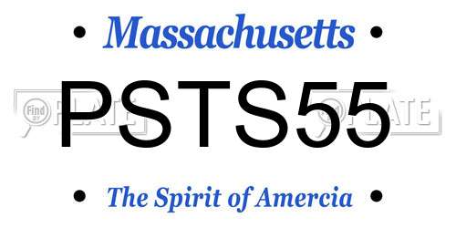 PSTS55 Massachusetts License Plate