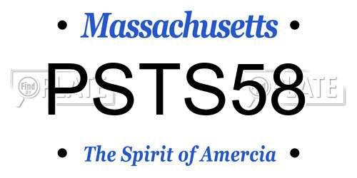 PSTS58 Massachusetts License Plate