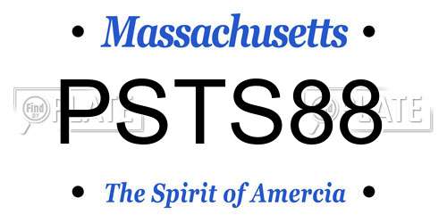 PSTS88 Massachusetts License Plate