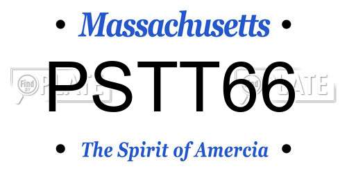 PSTT66 Massachusetts License Plate