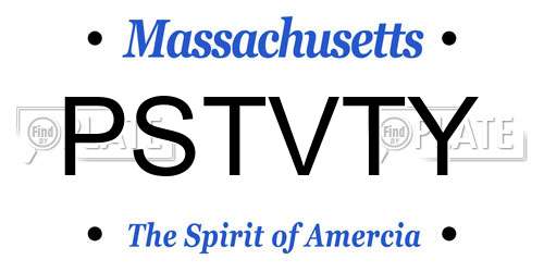PSTVTY Massachusetts License Plate