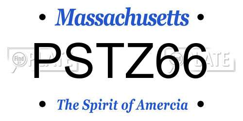 PSTZ66 Massachusetts License Plate