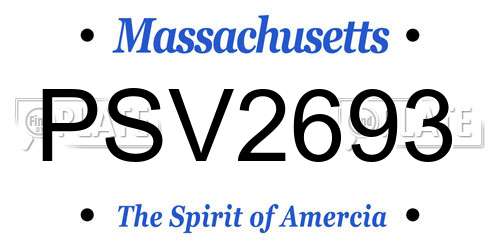 PSV2693 Massachusetts License Plate