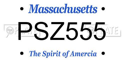 PSZ555 Massachusetts License Plate
