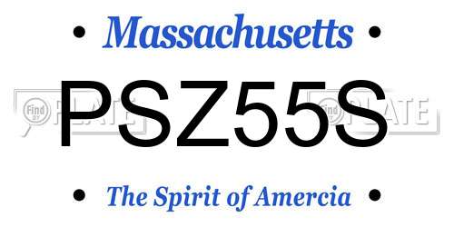 PSZ55S Massachusetts License Plate