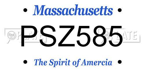 PSZ585 Massachusetts License Plate