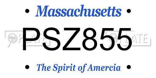 PSZ855 Massachusetts License Plate