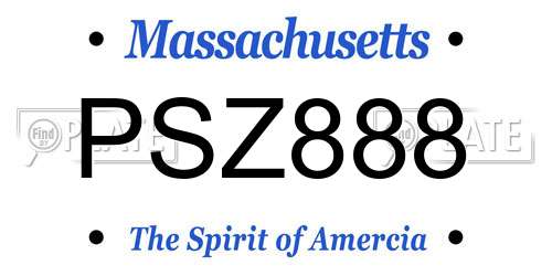 PSZ888 Massachusetts License Plate