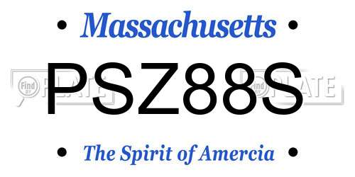 PSZ88S Massachusetts License Plate