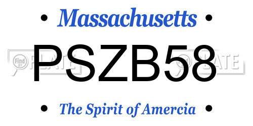 PSZB58 Massachusetts License Plate