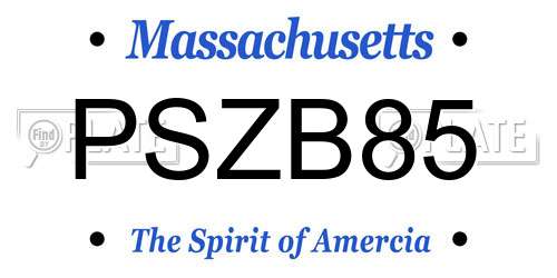 PSZB85 Massachusetts License Plate