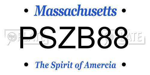 PSZB88 Massachusetts License Plate