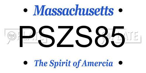 PSZS85 Massachusetts License Plate