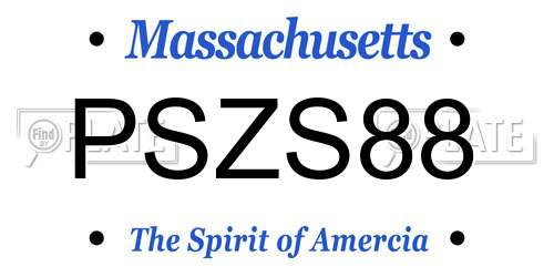 PSZS88 Massachusetts License Plate