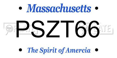 PSZT66 Massachusetts License Plate