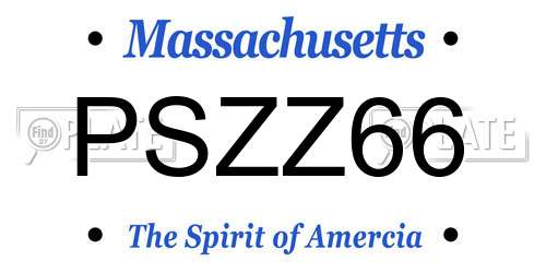 PSZZ66 Massachusetts License Plate