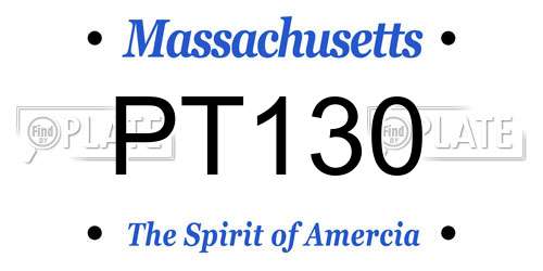 PT130 Massachusetts License Plate