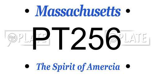 PT256 Massachusetts License Plate
