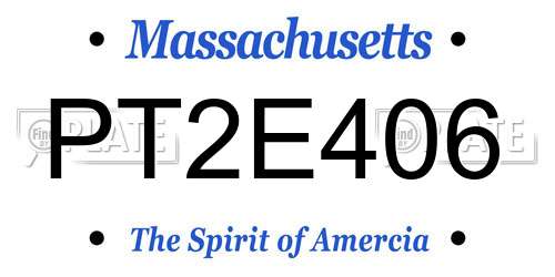 PT2E406 Massachusetts License Plate