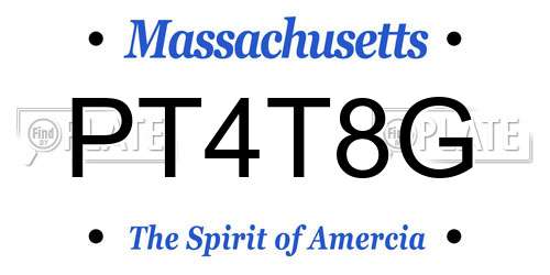 PT4T8G Massachusetts License Plate