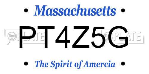 PT4Z5G Massachusetts License Plate