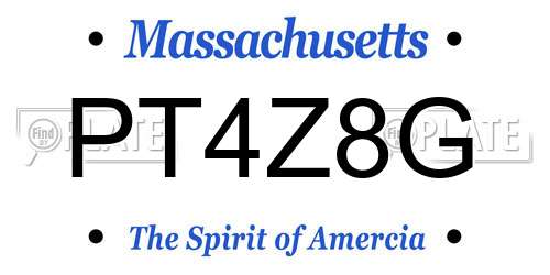 PT4Z8G Massachusetts License Plate