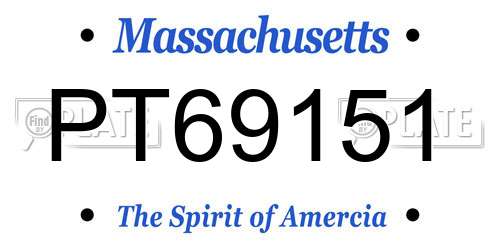 PT69151 Massachusetts License Plate