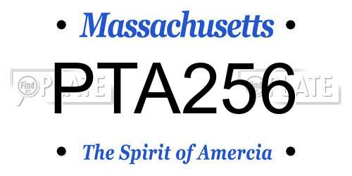 PTA256 Massachusetts License Plate