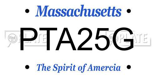 PTA25G Massachusetts License Plate