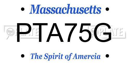 PTA75G Massachusetts License Plate
