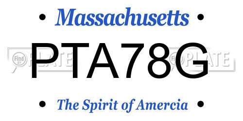 PTA78G Massachusetts License Plate