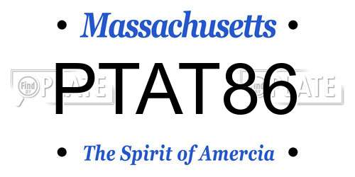 PTAT86 Massachusetts License Plate