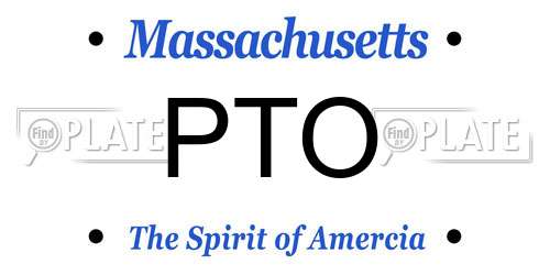PTO Massachusetts License Plate