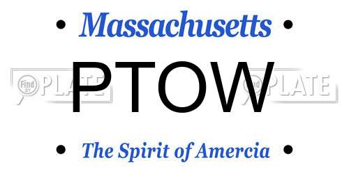 PTOW Massachusetts License Plate