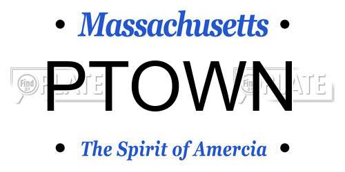 PTOWN Massachusetts License Plate