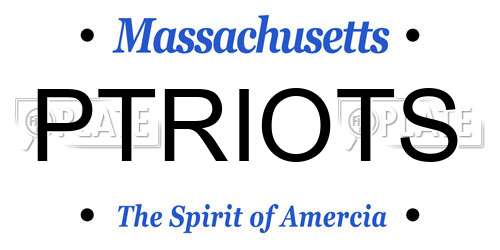 PTRIOTS Massachusetts License Plate
