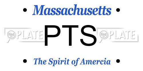 PTS Massachusetts License Plate