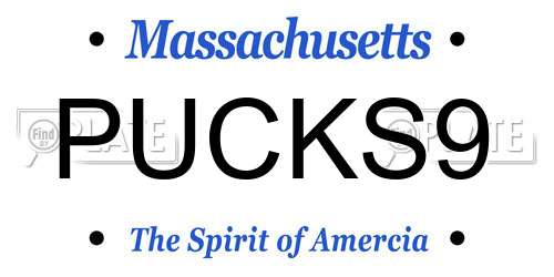 PUCKS9 Massachusetts License Plate