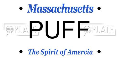 PUFF Massachusetts License Plate